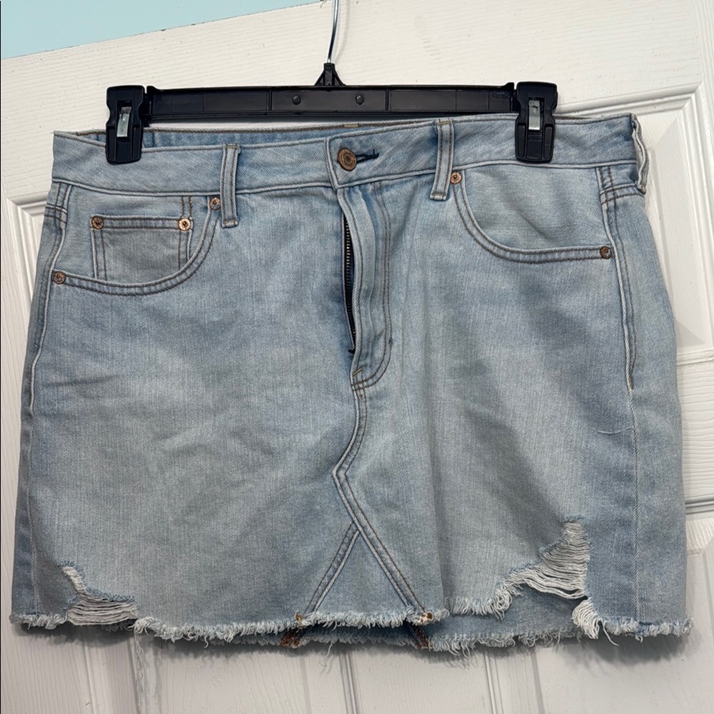 American Eagle Outfitters Blue Casual Pencil Mini Skirt